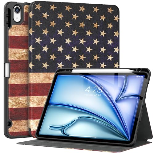 Supveco Schutzhülle für iPad Air 5,iPad Air 4 mit Stifthalter, unterstützt Stift 2. + automatische Wake/Sleep], schlank, leicht,4. Generation 10.9 Zoll 2022/2020, Flagge von Supveco