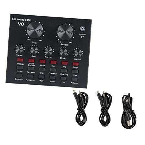 Supvox 1 Satz Kapazitiver Mikrofonsatz Sound Card Audio Mixer Kit Live-übertragung Soundkarte Streaming -mixer Musik-mixer-karte Sound-mischpult Schwarz Metallschale von Supvox