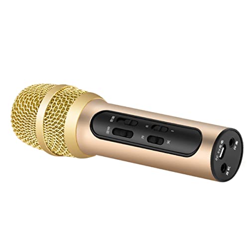 Supvox 1 Satz Soundkartenmikrofon für dynamisches Mikrofon Aufnahme tragbar Singen Handheldmikrofon Handmikrofon mit Kabel elektronisches Mikrofon Plastik Golden von Supvox