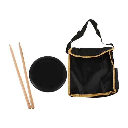 Supvox 1 Set Desktop Dumb Drum Pad Mute Drumsticks Für Erwachsene Dämpfer Dämpfer Schlagzeuger Üben Tragbare Silence Drum Zubehör Drumsticks Gummi Schwarz von Supvox