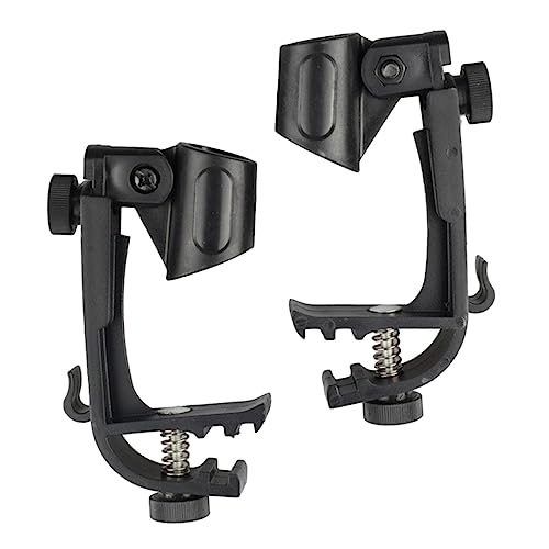 Supvox 2 Stück Mikrofon-Clip-Halterung universelle Mikrofonklemme Befestigungsclip für die Trommel Drum-Mikrofon-Clips Drum-Mikrofon-Klemme Halterung für Mikrofontrommeln Metall Schwarz von Supvox