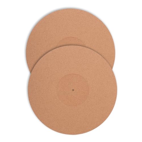 Supvox 2 Stück Schallplattenmatte aus Kork Rekord-Schutzpolster Plattenspieler-Korkmatte Anti statische Plattenspieler -Zubehör Plattenspielermatte antistatisch Vinyl-Spielermatte von Supvox