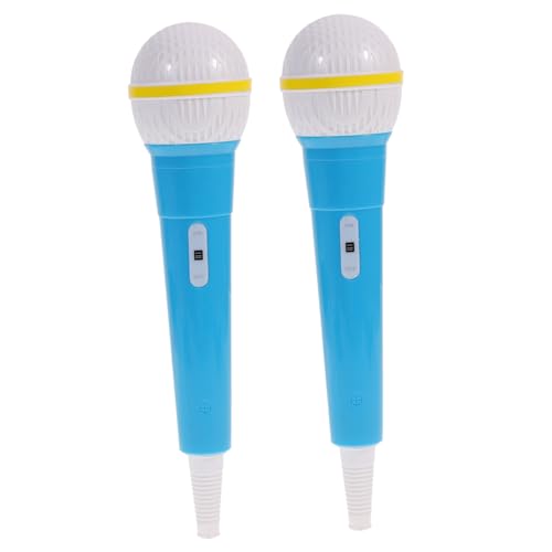 Supvox 2 Stück Simulationsmikrofonspielzeug Kindermikrofon so tun, als ob Mikrofon für vorgeben Karaoke Mikrofon MIC - der Plastikmikrofonstufe PVC Blau von Supvox