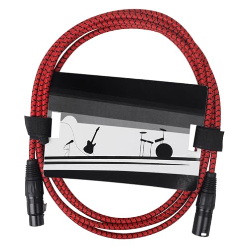 Supvox 3 Gitarrenkabel Audiokabel Zum Mikrofonkabel Männlich Zu Weiblich Draht Mikrofon Versorgung Xlr-kabel Xlr-zu-xlr-mikrofonkabel Mikrofonteil Mikrofonzubehör Rot Nylon Faden von Supvox