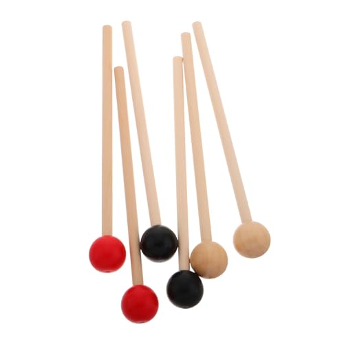 Supvox 3 Paare Musikinstrument Hammer Universelle Trommelschlägel Instrumententeile Praktische Drum Hammer Leichter Wiederverwendbarer Trommelstock Instrumentenstöcke Holz von Supvox