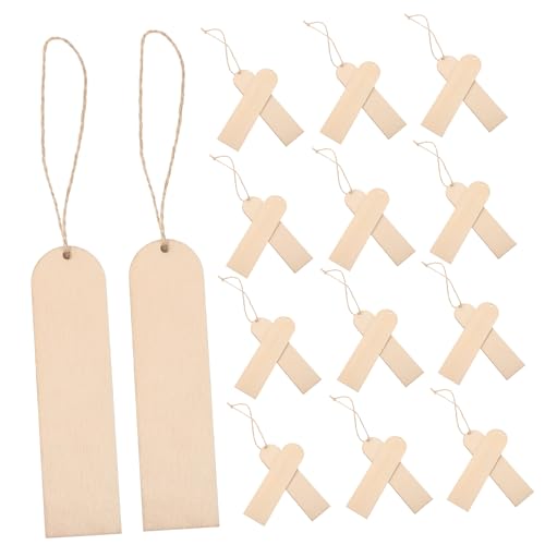 Supvox 30 Stück hölzernes Lesezeichen aufzeichnen Namensschilder Etikett mit Stichworte leeres Lesezeichen-Tag Lesezeichen für DIY Lesezeichen zum Malen Holz Light Brown von Supvox