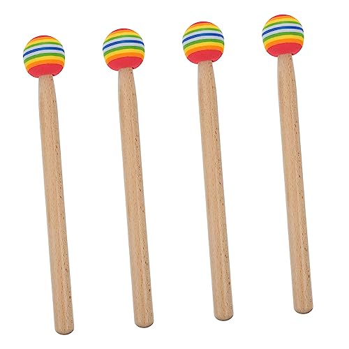 Supvox 4 Stück Lollipop-Trommel Musikspielzeug Lernspielzeug Für Kinder Marimba-Instrument Rhythmus-Musik Lummi-Sticks Tastatur Marimba-Schläger Holzglockenspiel Trommelstock von Supvox