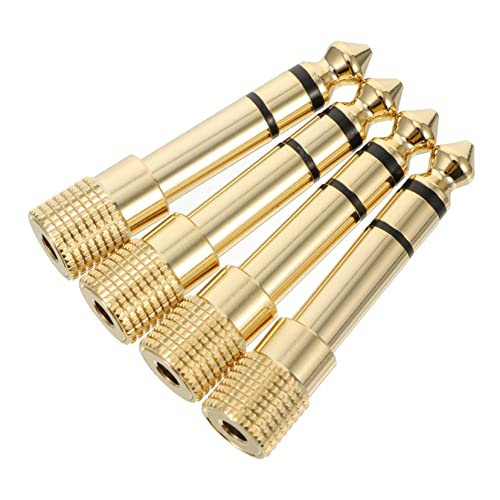 Supvox 4-teiliges Vergoldetes Headset-Adapter-Set 6 3 Mm Auf 3 5 Mm Klinkenkonverter Messing/Kupfer Für Av-Receiver Supvox 4-teiliges Vergoldetes Headset-Adapter-Set 6 3 Mm Auf 3 5 Mm Klinkenkonverter Messing/Kupfer Für Av-Receiver von Supvox