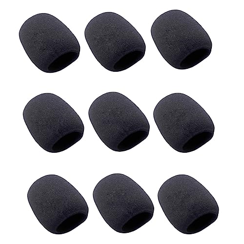 Supvox 9 Stück Rauschsicheres Mikrofonabzug Mikrofonmaske schützend für Mikrofon- Blau Mikrofon-Windschutzscheiben Karaoke-Mikrofonabdeckungen Eva Black von Supvox