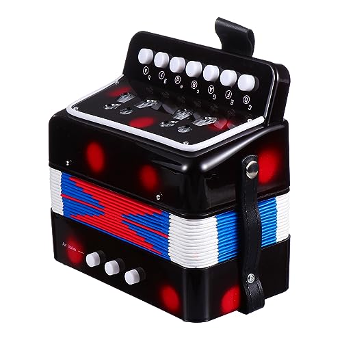 Supvox Mini Akkordeon Musikinstrument Berufsakkordeon Übungsakkordeon Schülerakkordeon Kinderakkordeon Anfängerakkordeon Kinderakkordeon Schwarze Bauchmuskeln Und Metall von Supvox