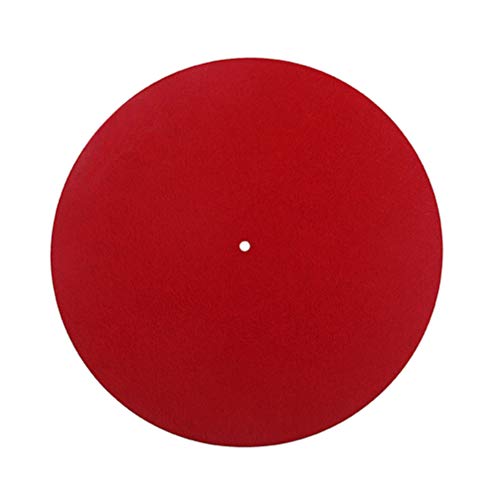 Supvox Plattenspieler Matte Slipmat 300mm Anti Static Anti Vibration für LP Vinyl Plattenspieler (rot) von Supvox