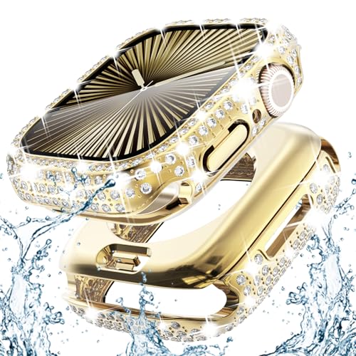 Surace 2-in-1 wasserdichte Schutzhülle für Apple Watch Serie 10, 42 mm, Displayschutzfolie, Kristalle, Diamant-Schutzhülle, Stoßfänger, Gesichtsabdeckung für Apple Watch 10, 42 mm, Zubehör für Damen, Surace 2-in-1 wasserdichte Schutzhülle für Apple Watch Serie 10, 42 mm, Displayschutzfolie, Kristalle, Diamant-Schutzhülle, Stoßfänger, Gesichtsabdeckung für Apple Watch 10, 42 mm, Zubehör für Damen, von Surace