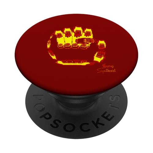 Rebel Rock Fist Fraktal Strike One PopSockets Klebender PopGrip von Suraj Synth Merch