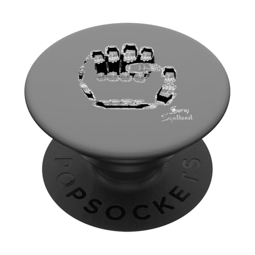Rebel Rock Fist Fraktal Strike One PopSockets Klebender PopGrip von Suraj Synth Merch