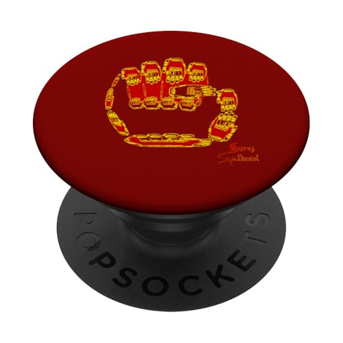 Rebel Rock Fist Fraktal Strike One PopSockets Klebender PopGrip von Suraj Synth Merch