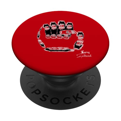Rebel Rock Fist Fraktal Strike One PopSockets Klebender PopGrip von Suraj Synth Merch