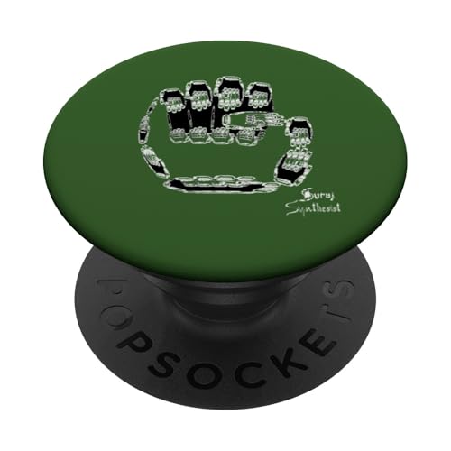 Rebel Rock Fist Fraktal Strike One PopSockets Klebender PopGrip von Suraj Synth Merch