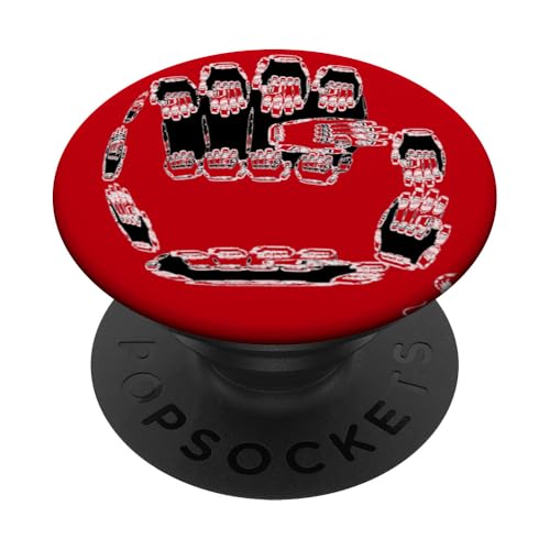 Rebel Rock Fist Fraktal Strike One PopSockets Klebender PopGrip von Suraj Synth Merch
