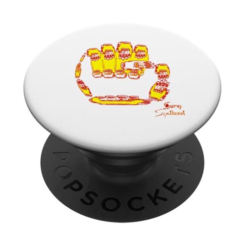 Rebel Rock Fist Fraktal Strike One PopSockets Klebender PopGrip von Suraj Synth Merch