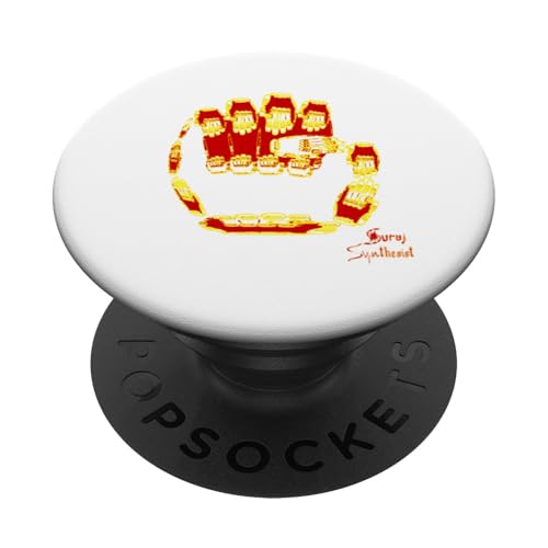 Rebel Rock Fist Fraktal Strike One PopSockets Klebender PopGrip von Suraj Synth Merch