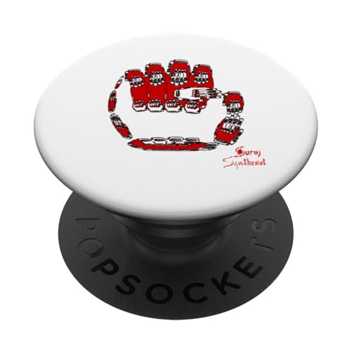 Rebel Rock Fist Fraktal Strike One PopSockets Klebender PopGrip von Suraj Synth Merch