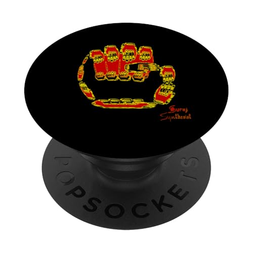 Rebel Rock Fist Fraktal Strike One PopSockets Klebender PopGrip von Suraj Synth Merch