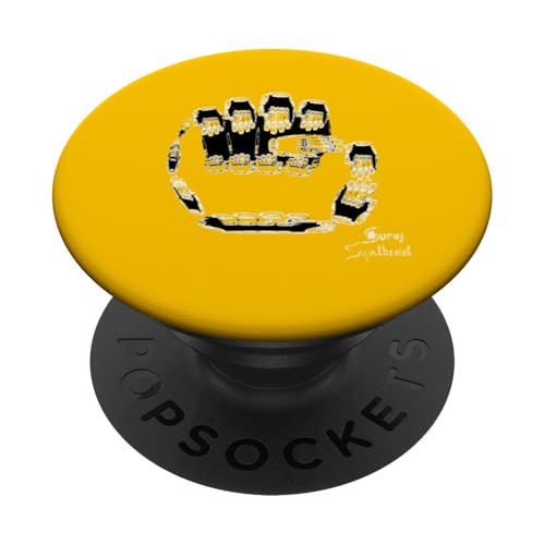 Tag der Fraktalarbeit von Rebel Rock Fist PopSockets Klebender PopGrip von Suraj Synth Merch