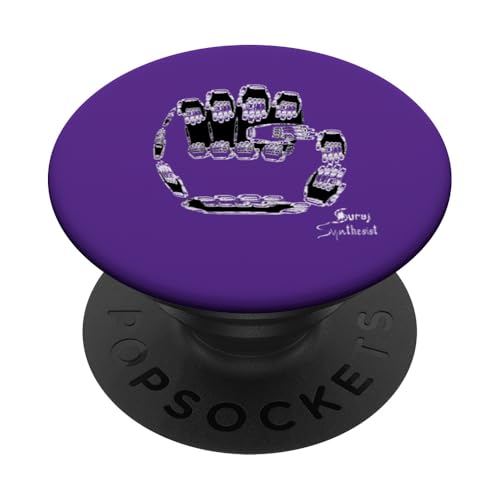 Tag der Fraktalarbeit von Rebel Rock Fist PopSockets Klebender PopGrip von Suraj Synth Merch