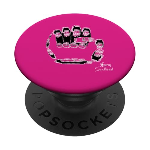 Tag der Fraktalarbeit von Rebel Rock Fist PopSockets Klebender PopGrip von Suraj Synth Merch