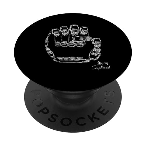 Tag der Fraktalarbeit von Rebel Rock Fist PopSockets Klebender PopGrip von Suraj Synth Merch