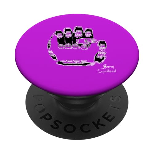 Tag der Fraktalarbeit von Rebel Rock Fist PopSockets Klebender PopGrip von Suraj Synth Merch