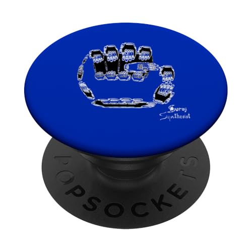 Tag der Fraktalarbeit von Rebel Rock Fist PopSockets Klebender PopGrip von Suraj Synth Merch