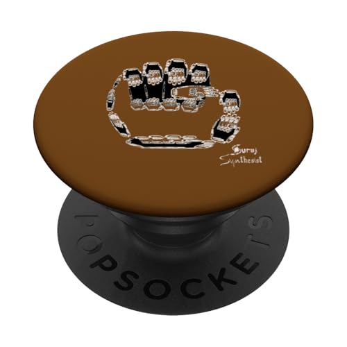 Tag der Fraktalarbeit von Rebel Rock Fist PopSockets Klebender PopGrip von Suraj Synth Merch