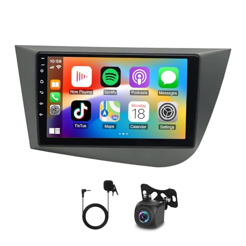 Surakey 9inch Car Stereo Radio Car-Play GPS Navigation Compatible for Seat Leon 2005-2013 Android 14 von Surakey