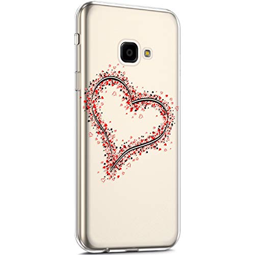 Surakey Hülle für Galaxy Xcover 4 Durchsichtig Case Transparent TPU Silikon Handyhülle Schutzhülle mit Muster Ultra Dünn Silikon Crystal Bumper Case für Samsung Galaxy Xcover 4, Herz von Surakey