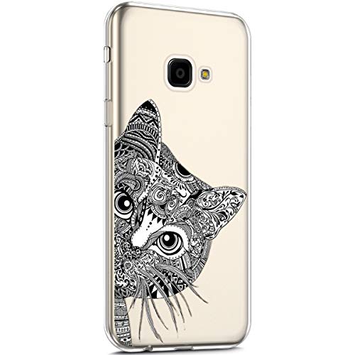 Surakey Hülle für Galaxy Xcover 4 Durchsichtig Case Transparent TPU Silikon Handyhülle Schutzhülle mit Muster Ultra Dünn Silikon Crystal Bumper Case für Samsung Galaxy Xcover 4, Katze von Surakey