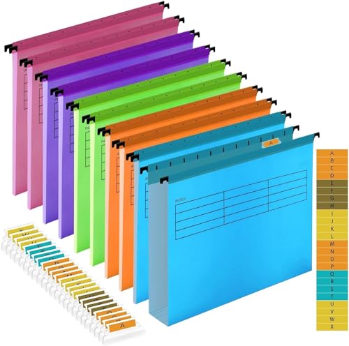 A4-Hängemappe, Polypropylen, Hängemappen mit Registern und Karteneinsätzen, A4-Hängemappen für Büro, Organisation, Heimarbeit, 10 Stück A4-Hängemappe, Polypropylen, Hängemappen mit Registern und Karteneinsätzen, A4-Hängemappen für Büro, Organisation, Heimarbeit, 10 Stück von Surcotto