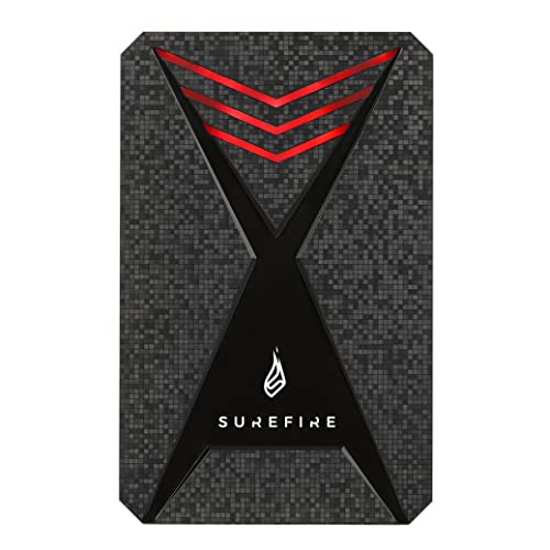 SureFire Gaming SSD 2,5”, 1 TB, externes SSD Laufwerk, USB-C Adapter, Windows & MacOSx, Lesegeschwindigkeiten bis 450MB/s, Schreibgeschwindigkeiten bis 430MB/s, PC & Playstation & Xbox von SureFire