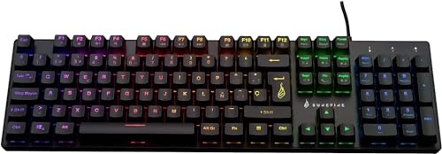 SureFire Kingpin M2 Mechanische Gaming Tastatur Spanisch, Gaming Multimedia Keyboard Full Size, RGB-Tastatur mit Beleuchtung, 100% Anti-Ghosting-Tasten, spanisches Layout QWERTY von SureFire