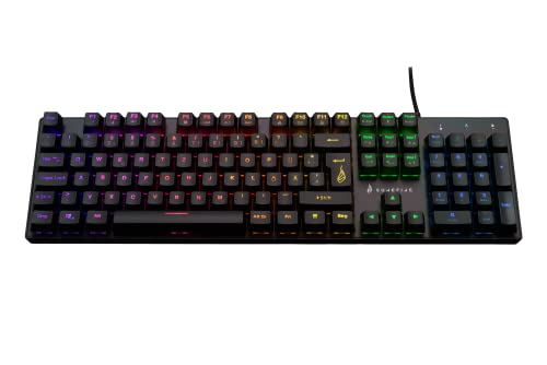 SureFire Kingpin M2 Mechanische Gaming Tastatur Deutsch, Gaming Multimedia Keyboard Full Size, RGB-Tastatur mit Beleuchtung, 100% Anti-Ghosting-Tasten, deutsches Layout QWERTZ von SureFire