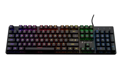 SureFire Kingpin M2 Mechanische Gaming Tastatur Englisch, Gaming Multimedia Keyboard Full Size, RGB-Tastatur mit Beleuchtung, 100% Anti-Ghosting-Tasten, englisches Layout QWERTY von SureFire