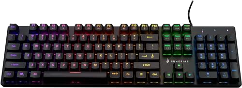 SureFire Kingpin M2 Mechanische Gaming Tastatur Englisch, Gaming Multimedia Keyboard Full Size, RGB-Tastatur mit Beleuchtung, 100% Anti-Ghosting-Tasten, englisches Layout QWERTY von SureFire