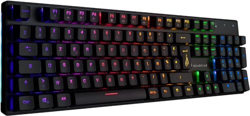 SureFire Kingpin M2 Mechanische Gaming Tastatur Französisch, Gaming Multimedia Keyboard Full Size, RGB-Tastatur mit Beleuchtung, 100% Anti-Ghosting-Tasten, französisches Layout AZERTY SureFire Kingpin M2 Mechanische Gaming Tastatur Französisch, Gaming Multimedia Keyboard Full Size, RGB-Tastatur mit Beleuchtung, 100% Anti-Ghosting-Tasten, französisches Layout AZERTY von SureFire
