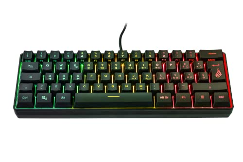 SureFire Kingpin X1 60% Gaming Tastatur Italian, Gaming Multimedia Keyboard klein & mobil, RGB-Tastatur mit Beleuchtung, 25 Anti-Ghosting-Tasten, italienisches Layout QWERTY von SureFire