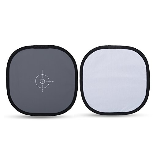 Surebuy 18% Grauweißabgleich-Fokuskarte, Weißabgleich-Fokustafel Graue Weißabgleich-Referenzkarte mit Tragetasche Tragbarer Fokustafel-Reflektor (30x30cm) von Surebuy