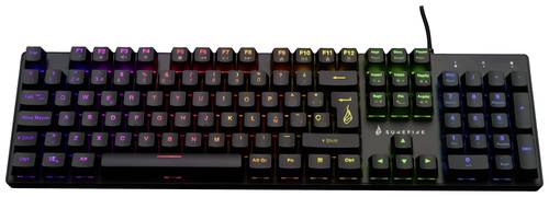 Surefire Gaming KingPin M2 Kabelgebunden, USB Gaming-Tastatur Spanisch, QWERTY Schwarz Beleuchtet, M von Surefire Gaming