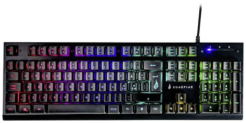 Surefire Gaming KingPin X2 Kabelgebunden, USB Gaming-Tastatur Nordisch, QWERTY Schwarz Beleuchtet, M von Surefire Gaming