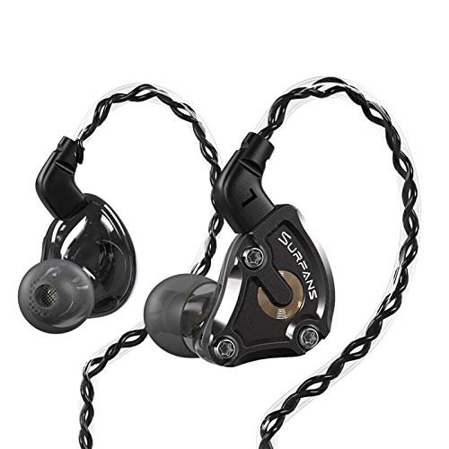 Surfans SE01 IEM Kopfhörer, Hochauflösender Hybrid-Treiber In-Ear-Monitore Kopfhörer, Geräuschisolierende, Tiefbassige, Kabelgebundene Ohrhörer mit Abnehmbarem 0,78 mm 2-Poligem Kabel von Surfans