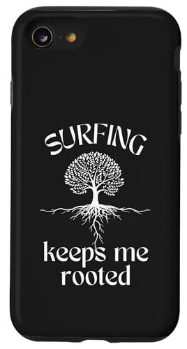 Surf-Design, Surfen hält mich verwurzelt, spiritueller Baum Hülle für iPhone SE (2020) / 7 / 8 von Surfing Stuff