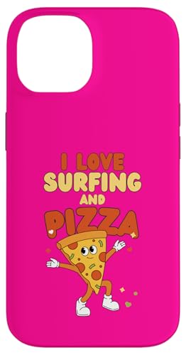 Surfing Design, ich liebe Surfen und Pizza Hülle für iPhone 14 von Surfing Stuff